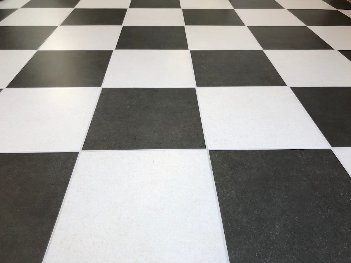 chequerborad effect floor tiling in aylsham