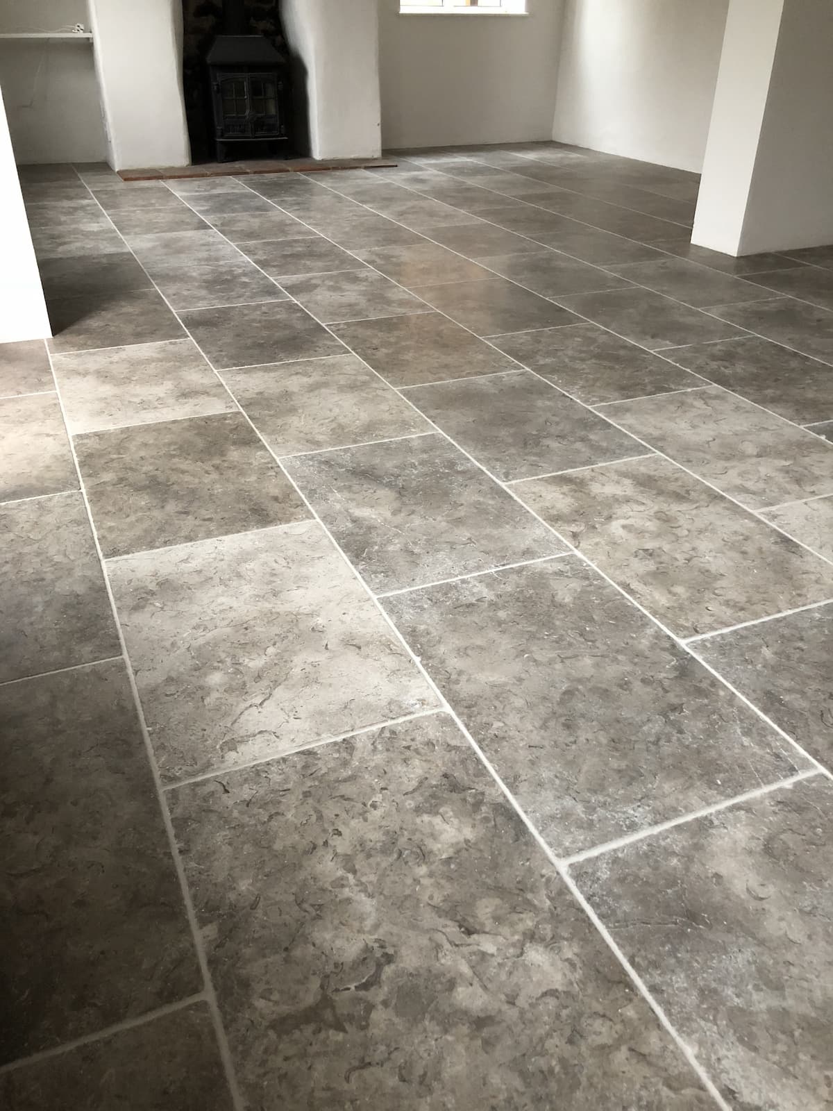 limestone floor tiling laid by david mutten tiling