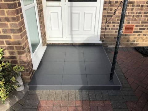 grey tiled outside step laid in acle norfolk